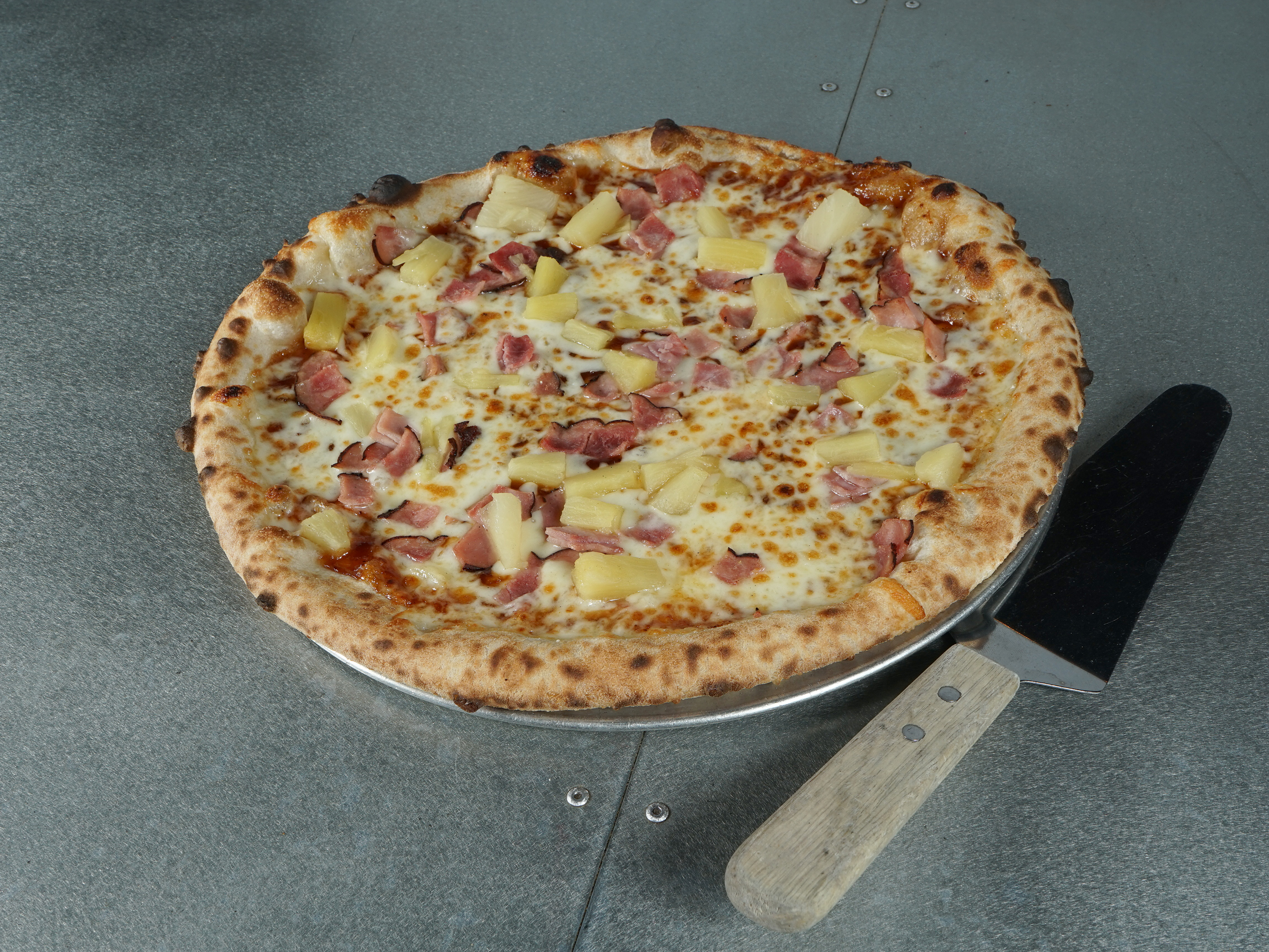 Order 12" The Hawaiian BBQ Pizza food online from aPizzaCo store, St. Charles on bringmethat.com