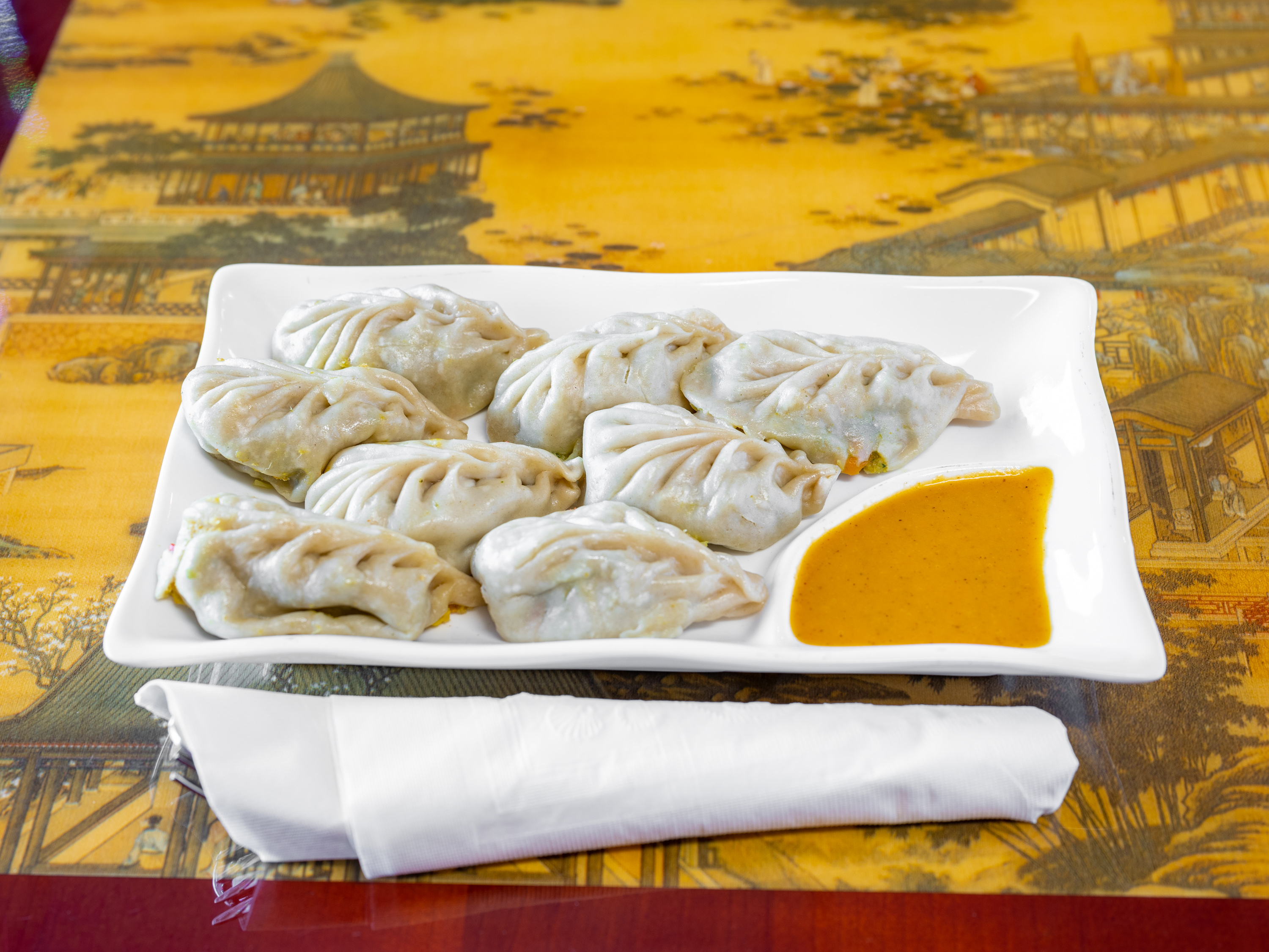 Order 59. Vegetable Chili Momo food online from New Red Panda store, Milton on bringmethat.com