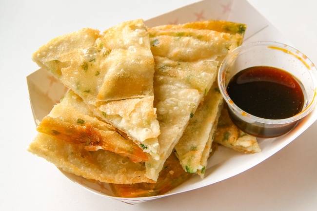 Order Scallion Pancakes food online from B Cafe store, Quincy on bringmethat.com
