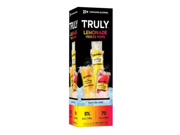 Order Truly Lemonade Freeze Pop Variety Pack - 12x 100ml Pouches food online from Adam Liquor And Bottle Shop store, Redondo Beach on bringmethat.com