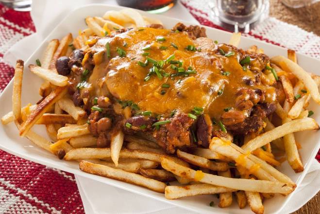 Order House Special Chili Fries food online from The Sandwich Vibe store, Warren on bringmethat.com