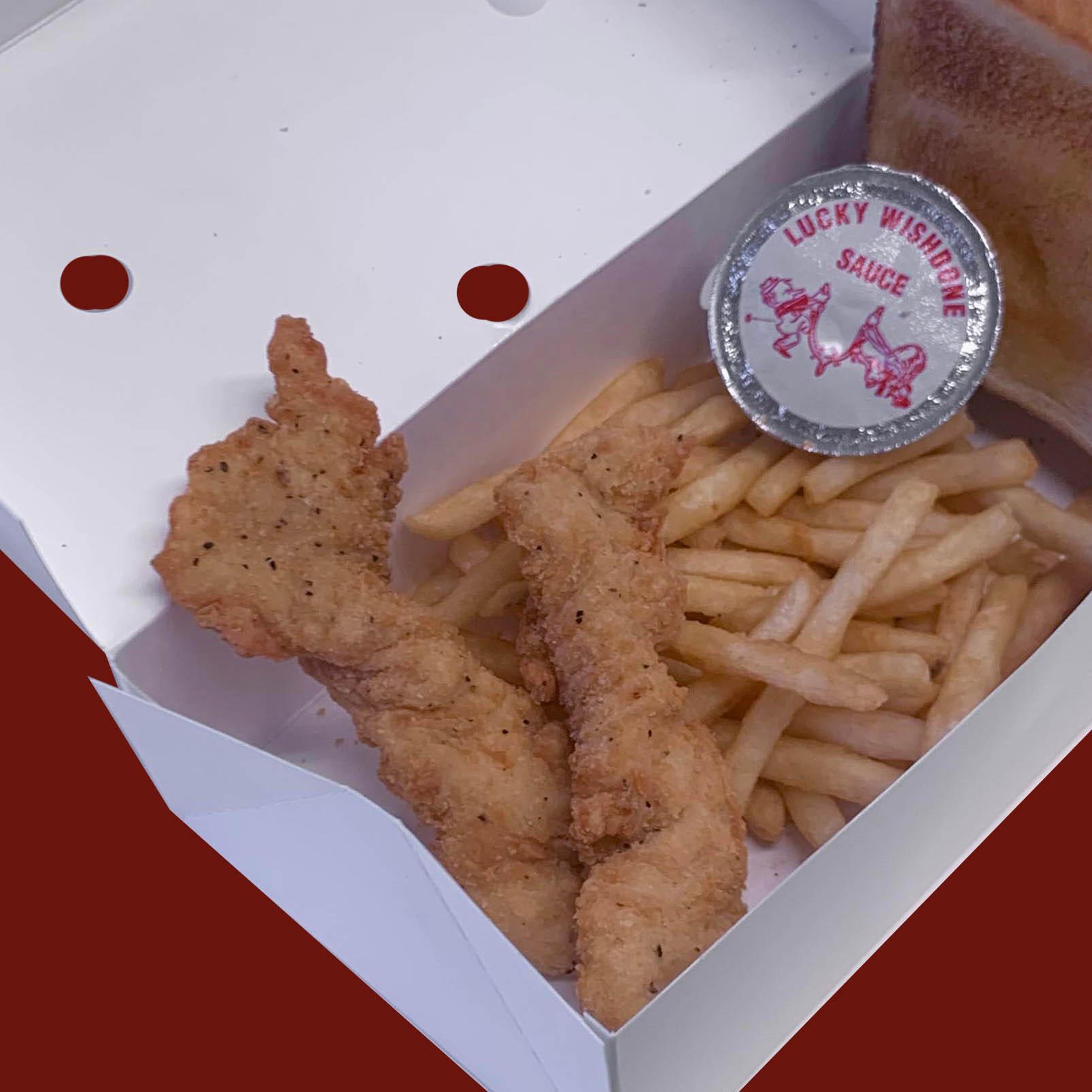 Order 4 pc Chicken Finger Dinner food online from Lucky Wishbone store, Tucson on bringmethat.com