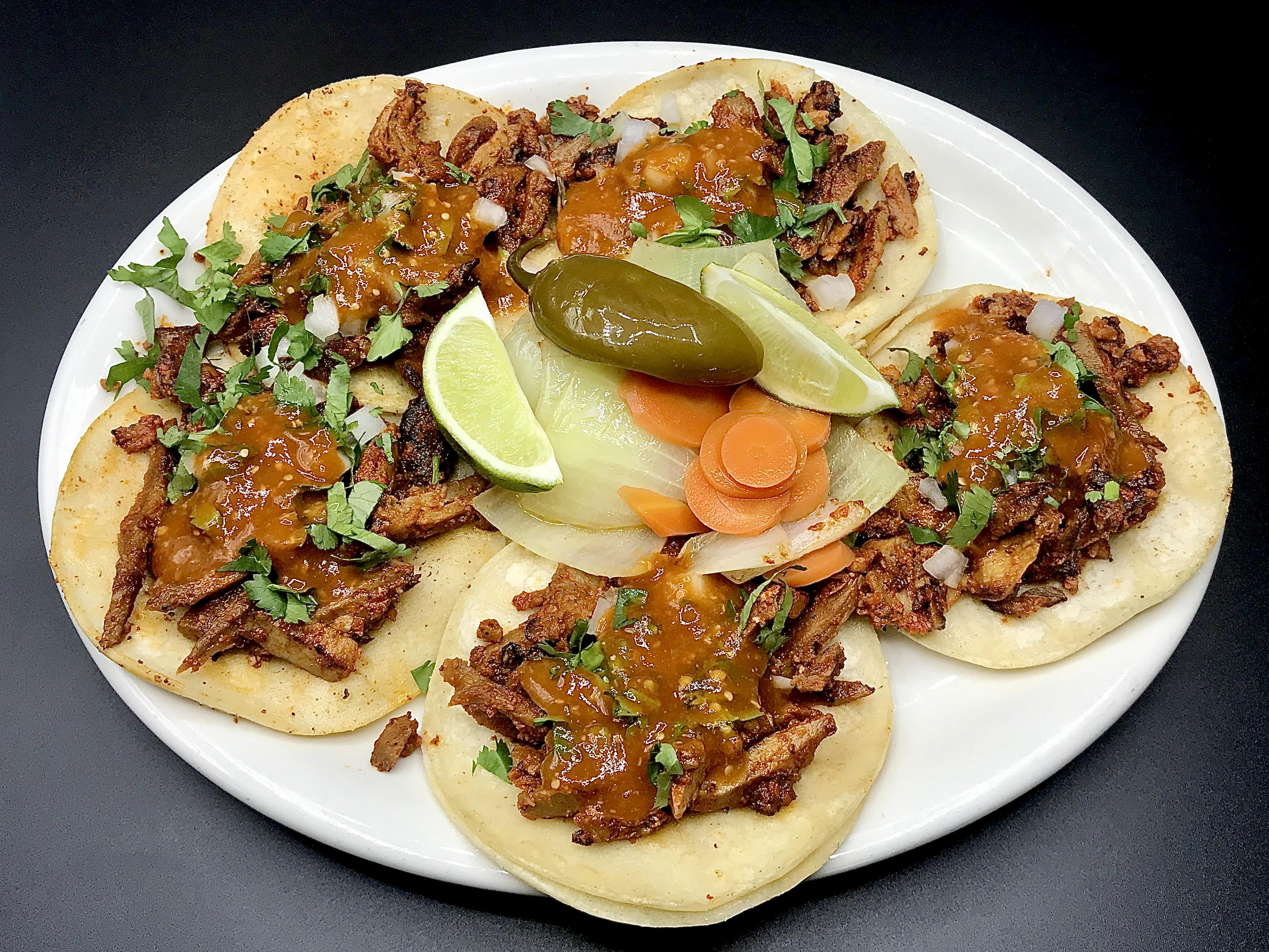 Order 4 Street Tacos food online from El Palmar Taqueria Xpress store, Merced on bringmethat.com