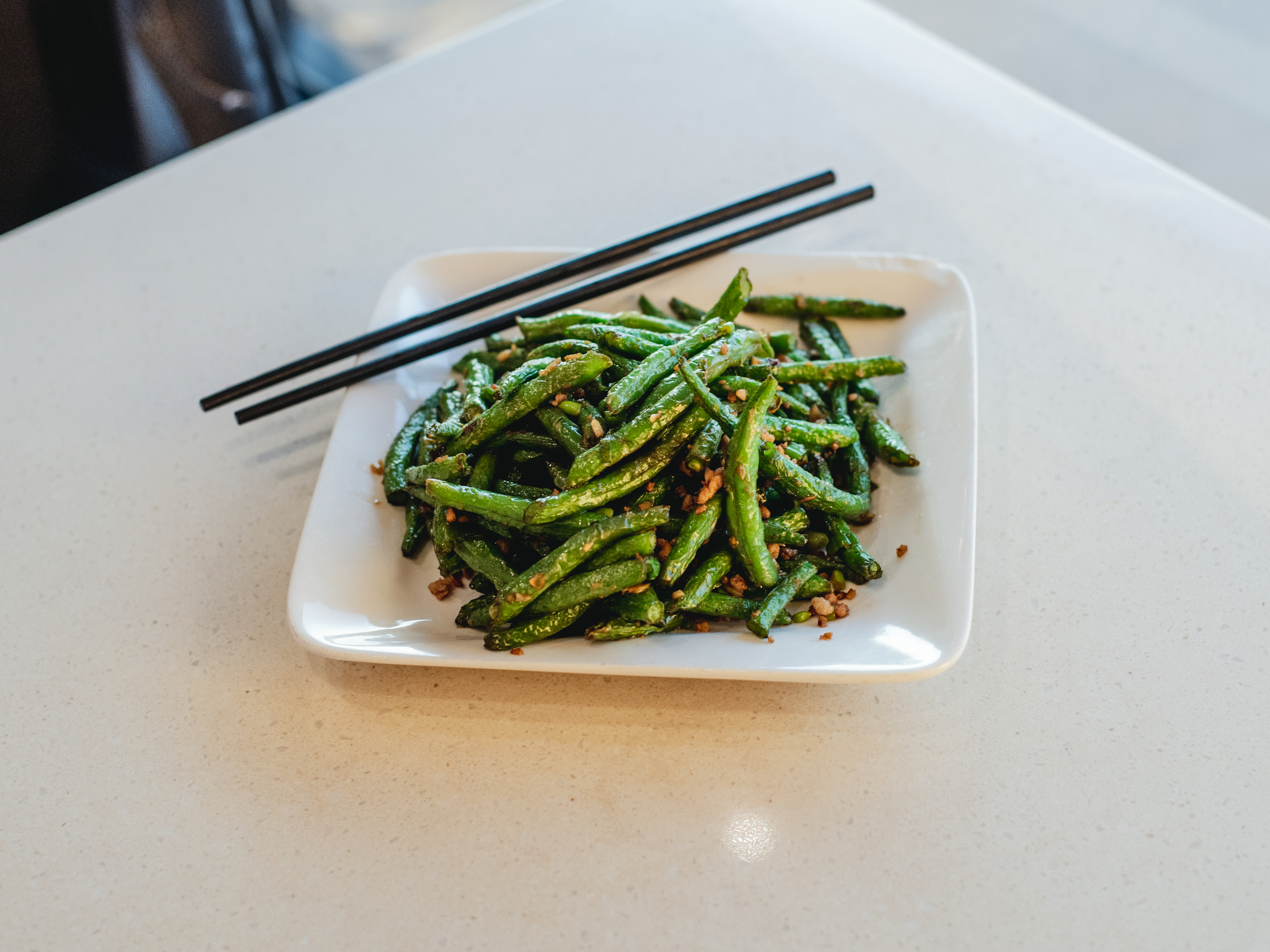 Order 103. Sauteed String Beans with Ground Pork food online from Jiang Nan Spring store, Alhambra on bringmethat.com