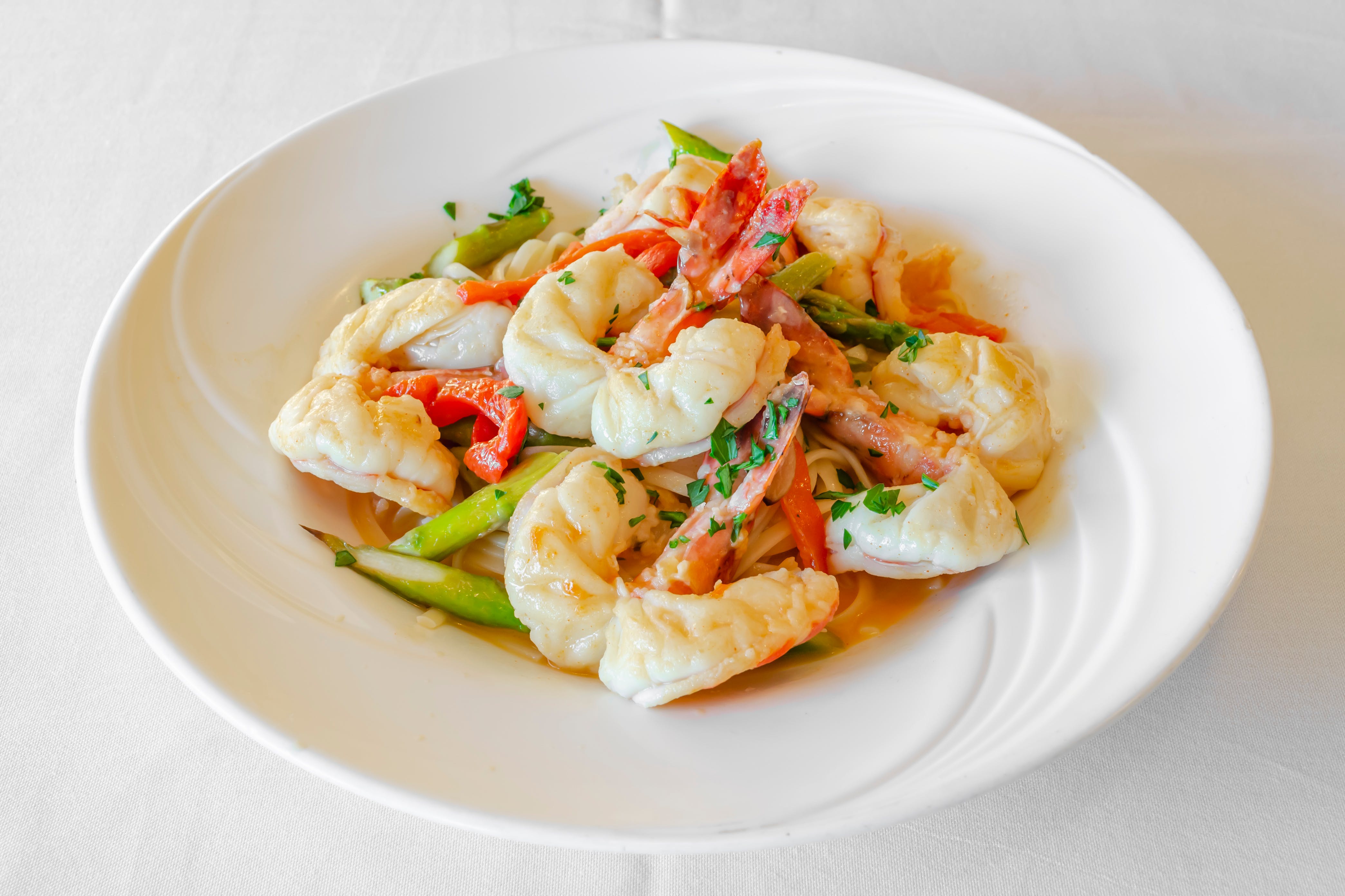 Order Shrimp Alla Elena Lunch - Entree food online from Dante's Place store, Leonia on bringmethat.com