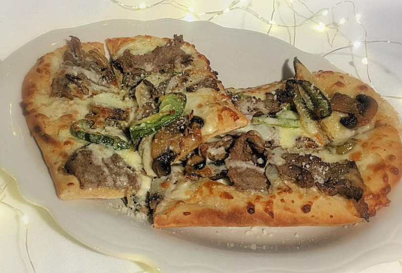 Order Philly Cheese Steak Flatbread food online from Celebrations Bar, Banquet, And Grill store, Imperial on bringmethat.com