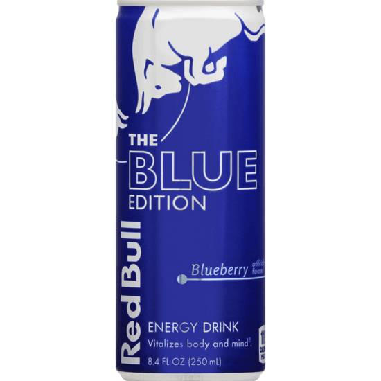 Order Red Bull Blueberry 8.4oz food online from Caseys Carry Out Pizza store, Cedar Rapids on bringmethat.com