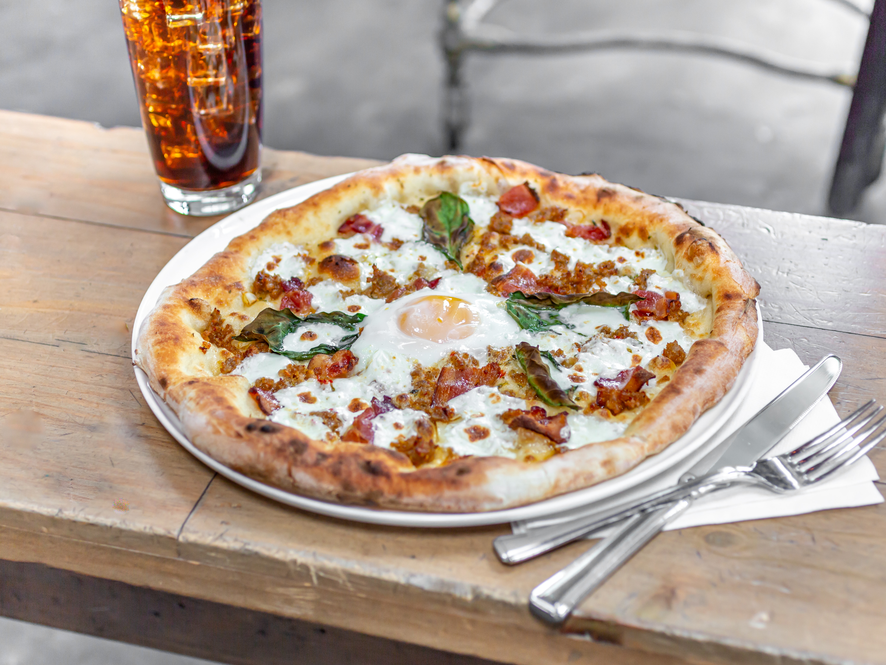 Order Egg N Bacon Pizza food online from Midici The Neapolitan Pizza Company store, Sherman Oaks on bringmethat.com