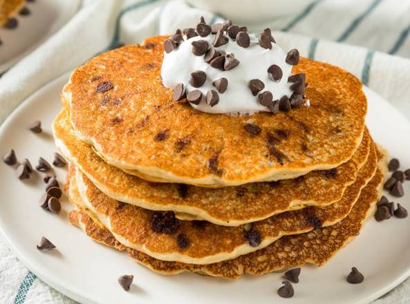 Order Chocolate Chip Pancakes food online from Mufasa's Pancakes & French Toast store, Armonk on bringmethat.com