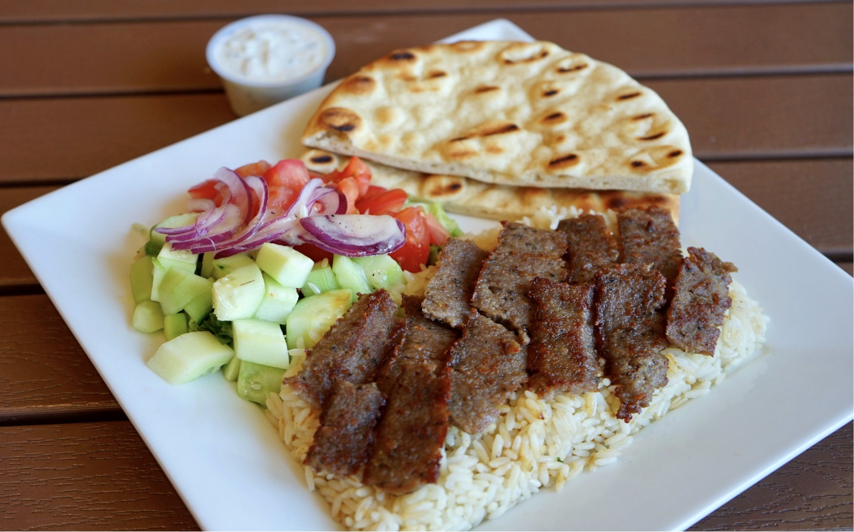 Order Gyros Plate food online from California Pita - Beverly Hills store, Beverly Hills on bringmethat.com