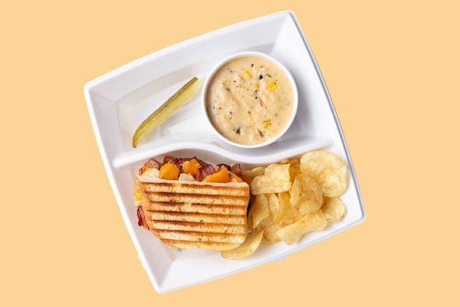Order Half Panini Melt & Small Soup food online from Saladworks store, Huntingdon Valley on bringmethat.com