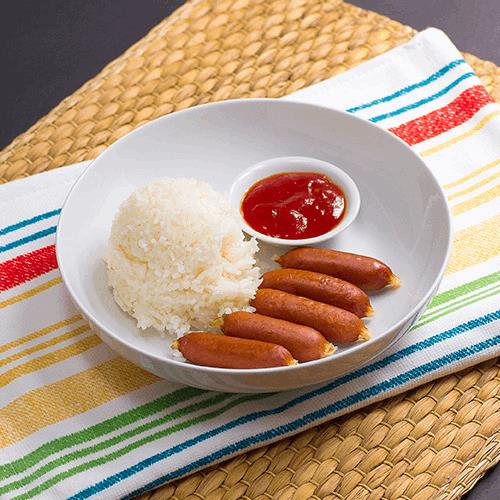 Order K5. Kids Sausage & Rice food online from Garnjana Thai Restaurant store, Fredericksburg on bringmethat.com