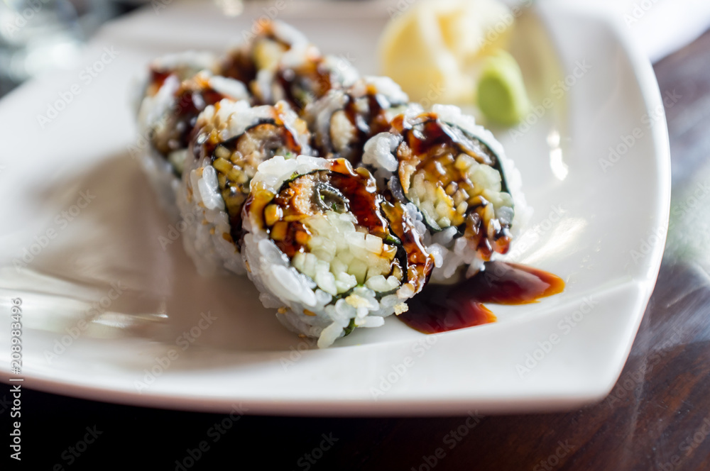 Order Eel Cucumber Roll food online from Yan Asian Restaurant store, Rutherford on bringmethat.com