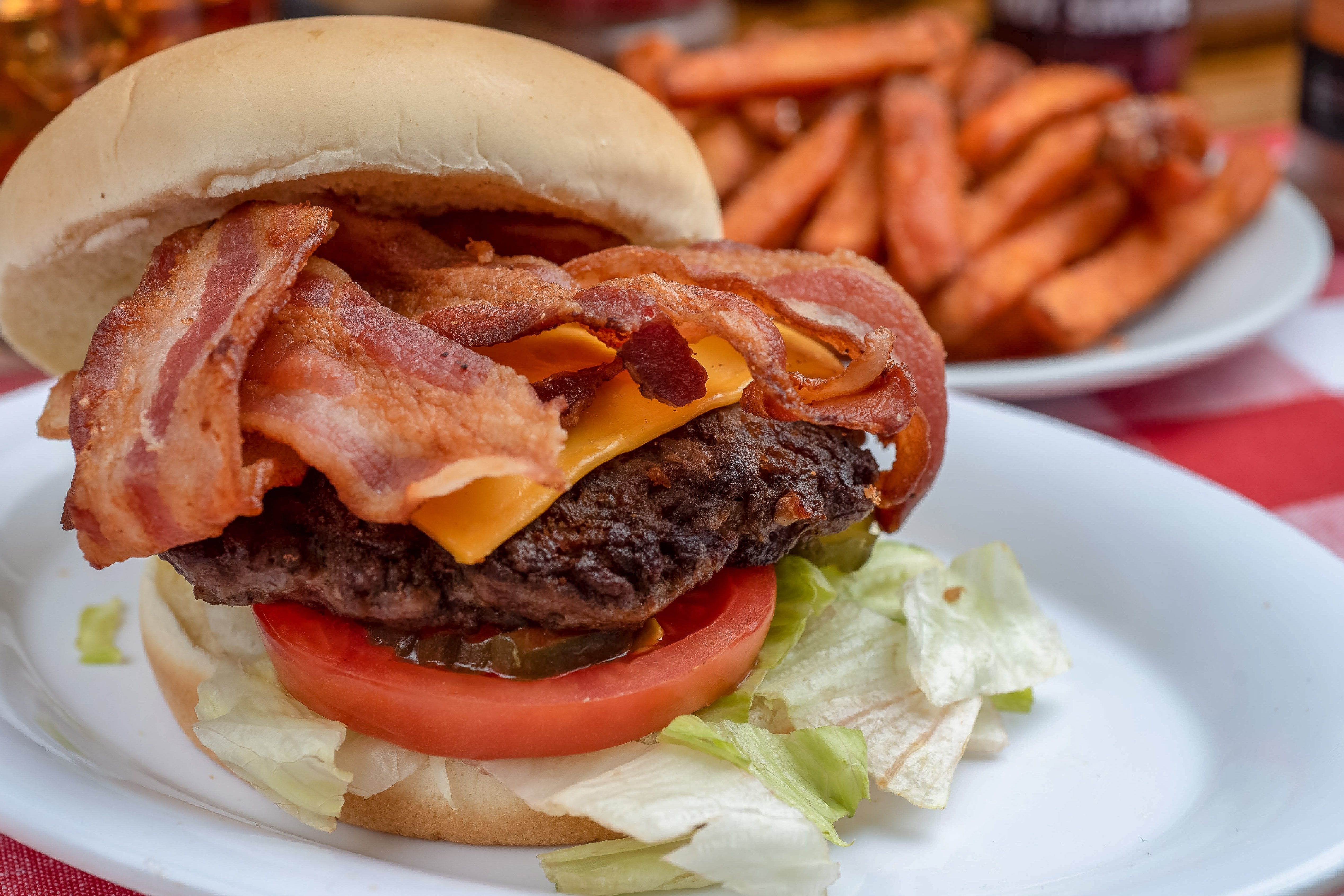 Order Bacon Cheeseburger - Burgers food online from Maurice's Piggie Park store, Columbia on bringmethat.com