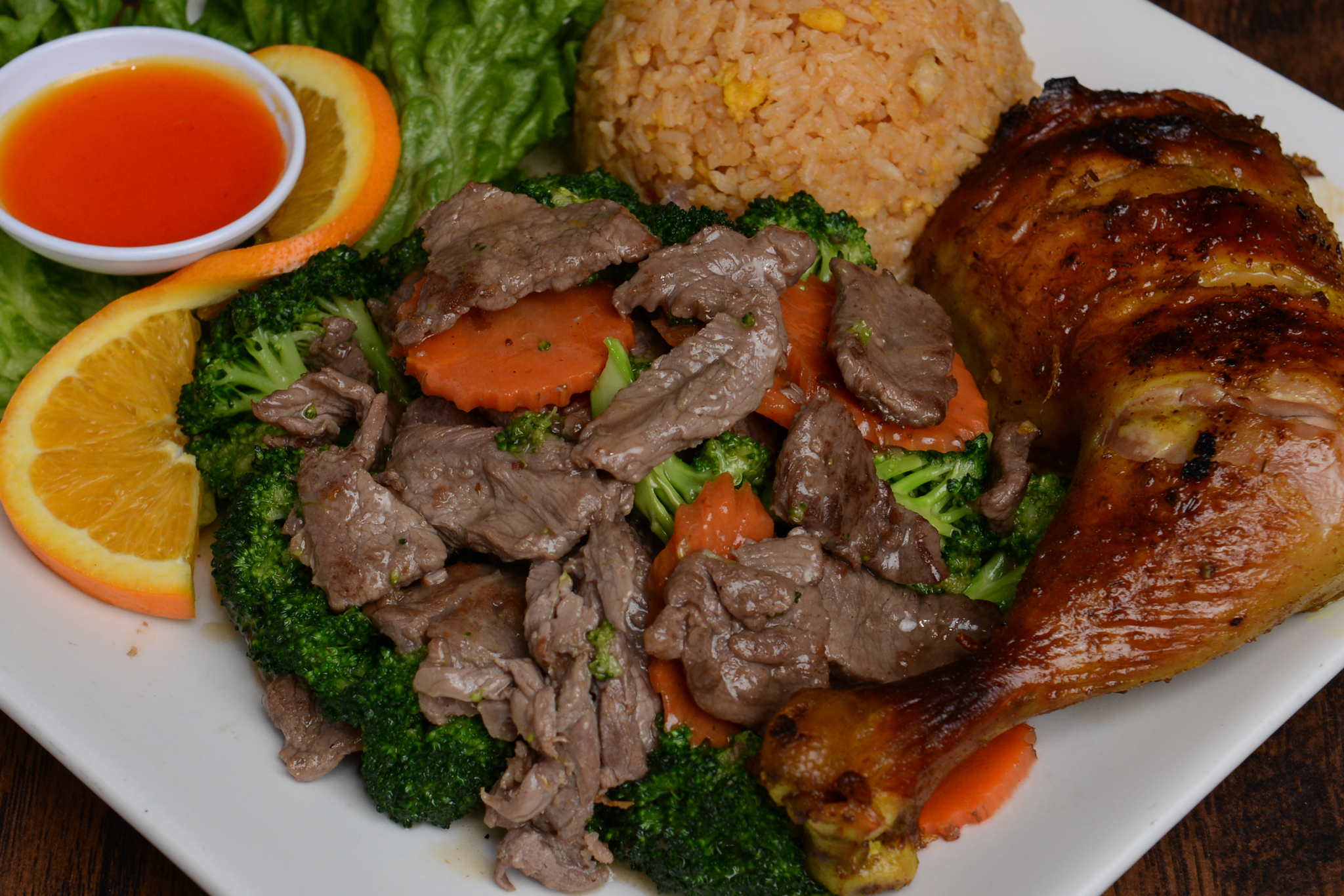 Order B. Beef Broccoli Combination Special food online from Rincome Restaurant store, Northridge on bringmethat.com
