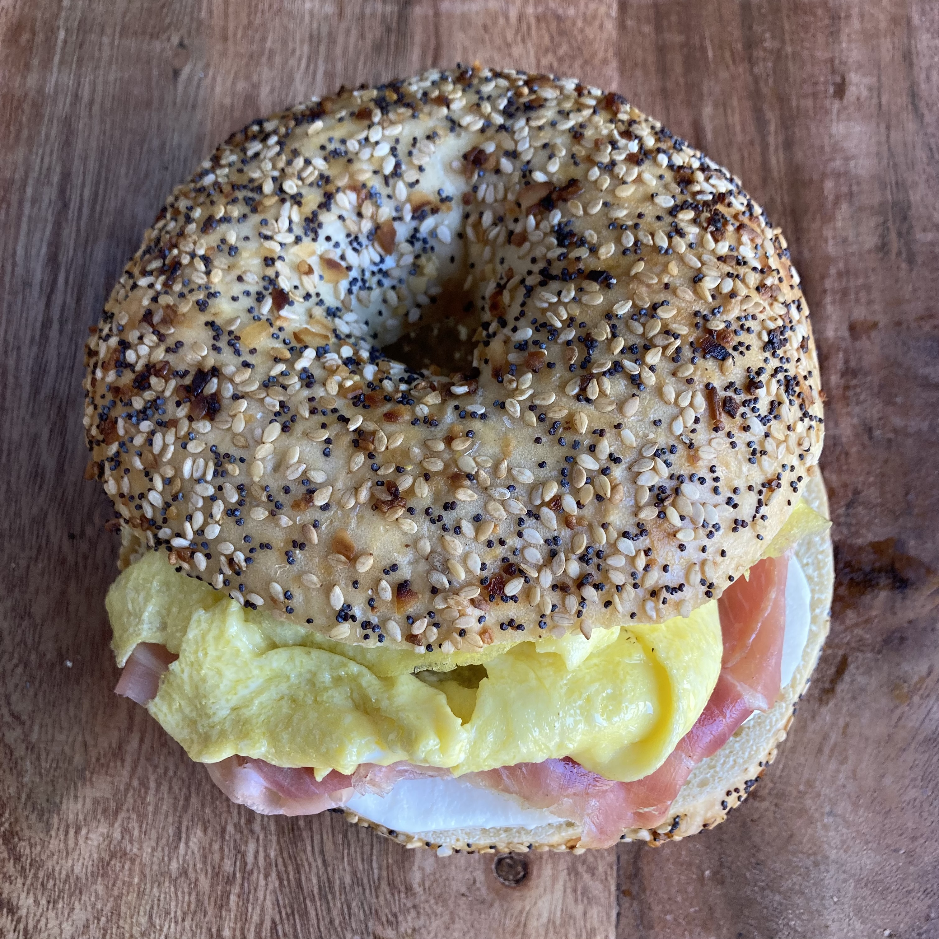 Order Prosciutto Bagel w/ Mozzarella and Egg food online from B Cup store, New York on bringmethat.com