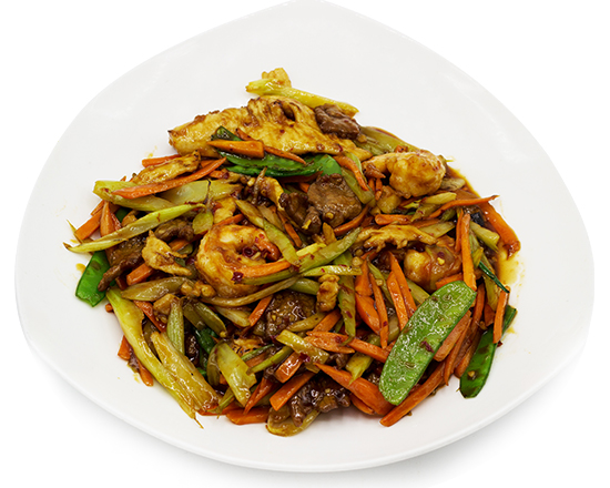 Order Szechuan Triple Delight with Garlic Sauce food online from Chin-Chin Cafe store, Ashburn on bringmethat.com