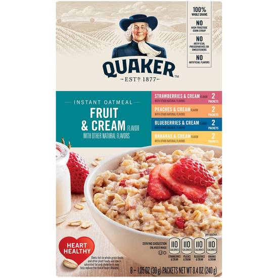 Order Quaker Oats Instant Oatmeal, Fruit and Cream Variety Pack food online from CVS store, ROCKFORD on bringmethat.com