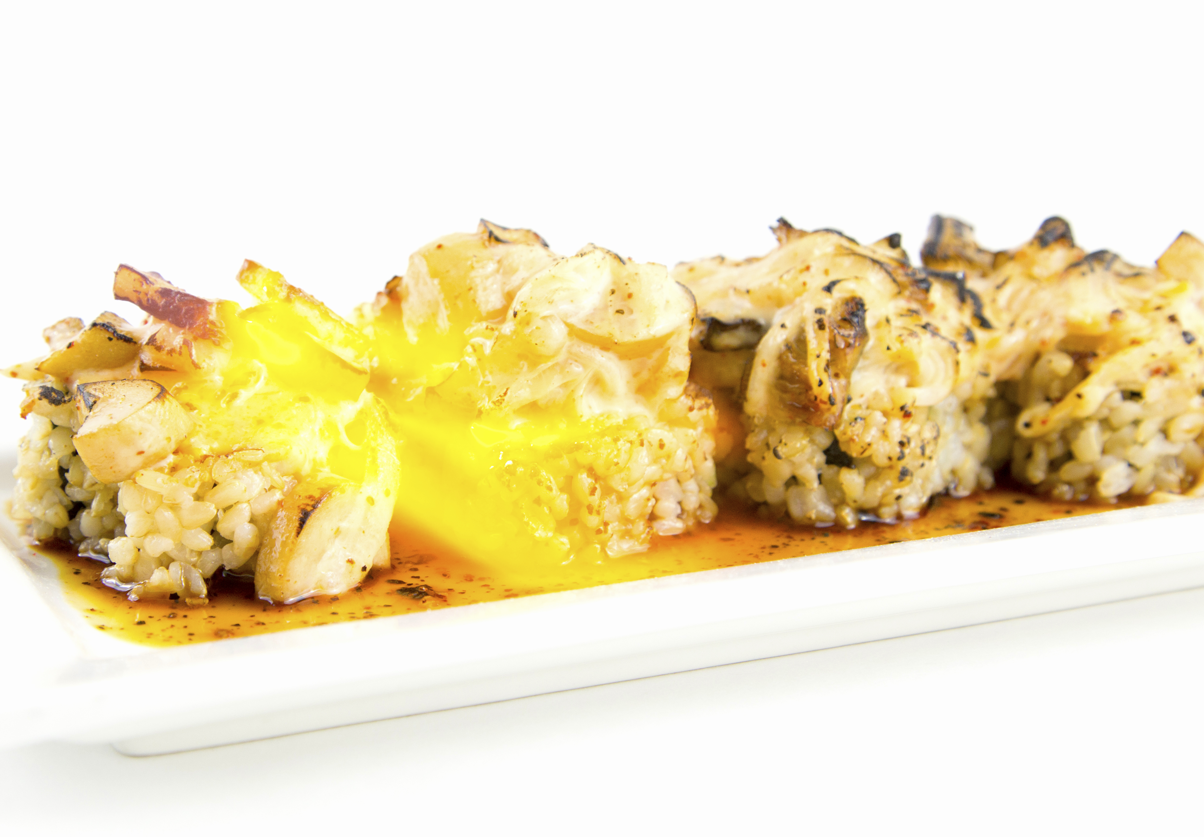 Order Spicy Baked Scallop Roll  food online from Shojin store, Los Angeles on bringmethat.com
