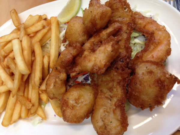 Order 4 Prawns and Fish Combo Platter food online from The City Fish store, Cupertino on bringmethat.com