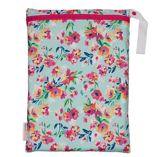 Order smart bottoms® Aqua Floral On-The-Go Wet Bag in Blue food online from Buybuy Baby store, Christiana on bringmethat.com