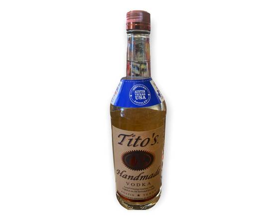 Order Tito's, 1L vodka (40.0% ABV) food online from South Liquor store, Long Beach on bringmethat.com