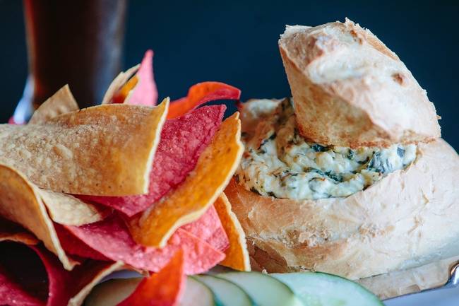 Order 110 Spinach Dip Bread Bowl food online from Grill Wayland store, Wayland on bringmethat.com
