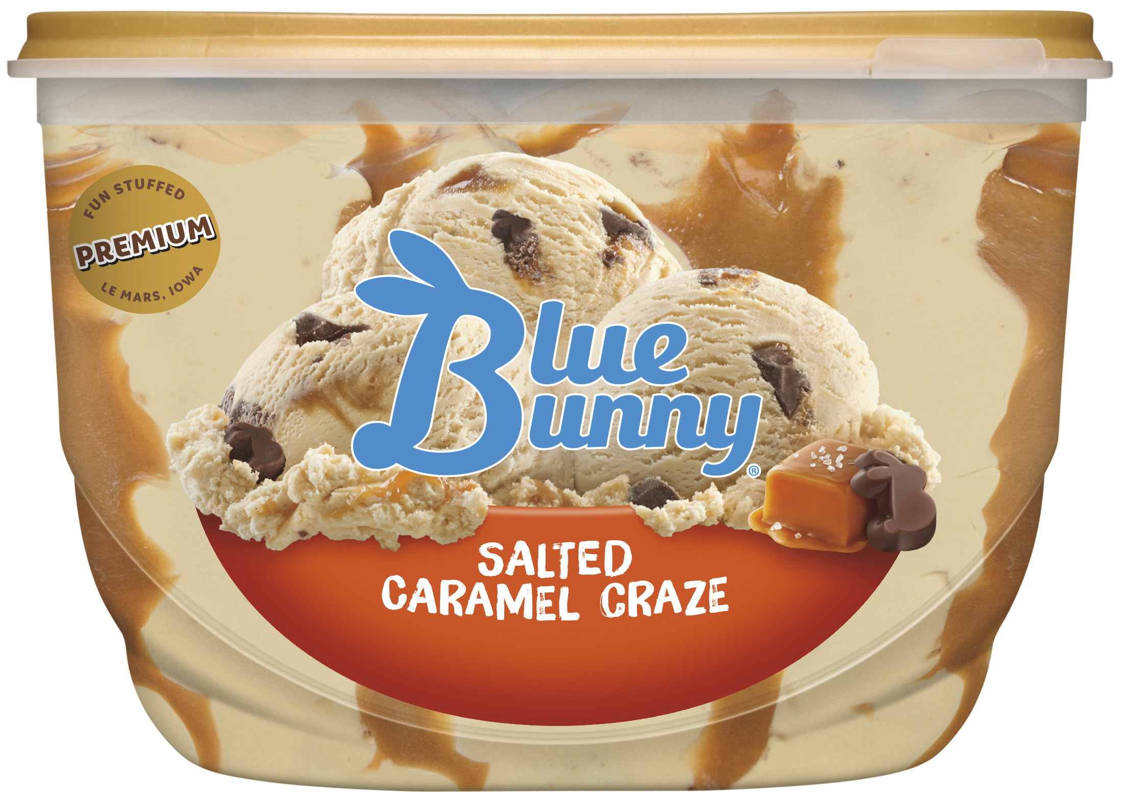Order Blue Bunny Salted Caramel Craze , 16 fl oz food online from Chuck E. Cheese store, Paducah on bringmethat.com