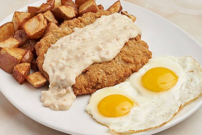 Order Country-Fried Steak & Eggs food online from Silver Diner store, Cherry Hill on bringmethat.com