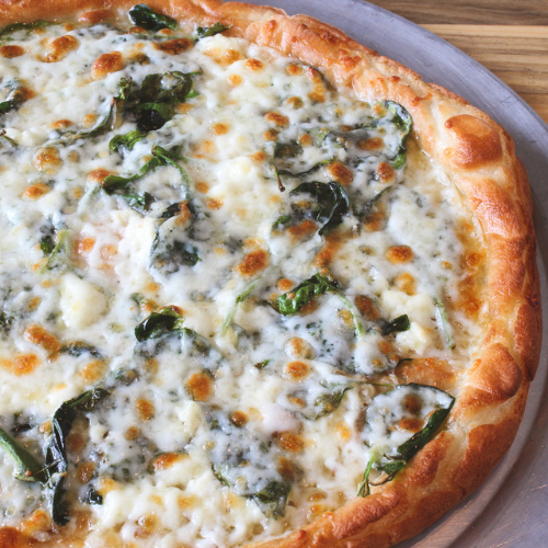 Order Spinach White Pizza 12" (Gluten Free) food online from Sexy Pizza store, Denver on bringmethat.com