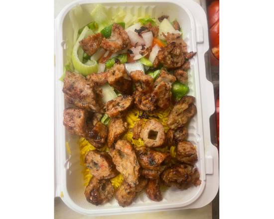 Order Kabab Over Rice Platter food online from Kennedy Fried Chicken store, Monticello on bringmethat.com
