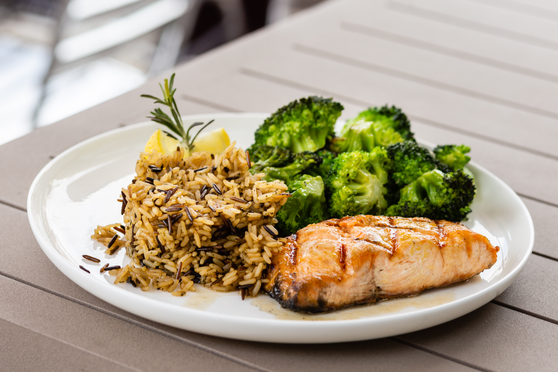 Order Grilled Salmon (GF) food online from Gluten Free Colorado Bistro store, Golden on bringmethat.com