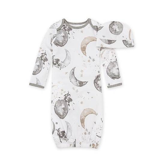 Order Burt's Bees Baby® Preemie 2-Piece Over the Moon Gown and Cap Set food online from Bed Bath & Beyond store, Grand Junction on bringmethat.com