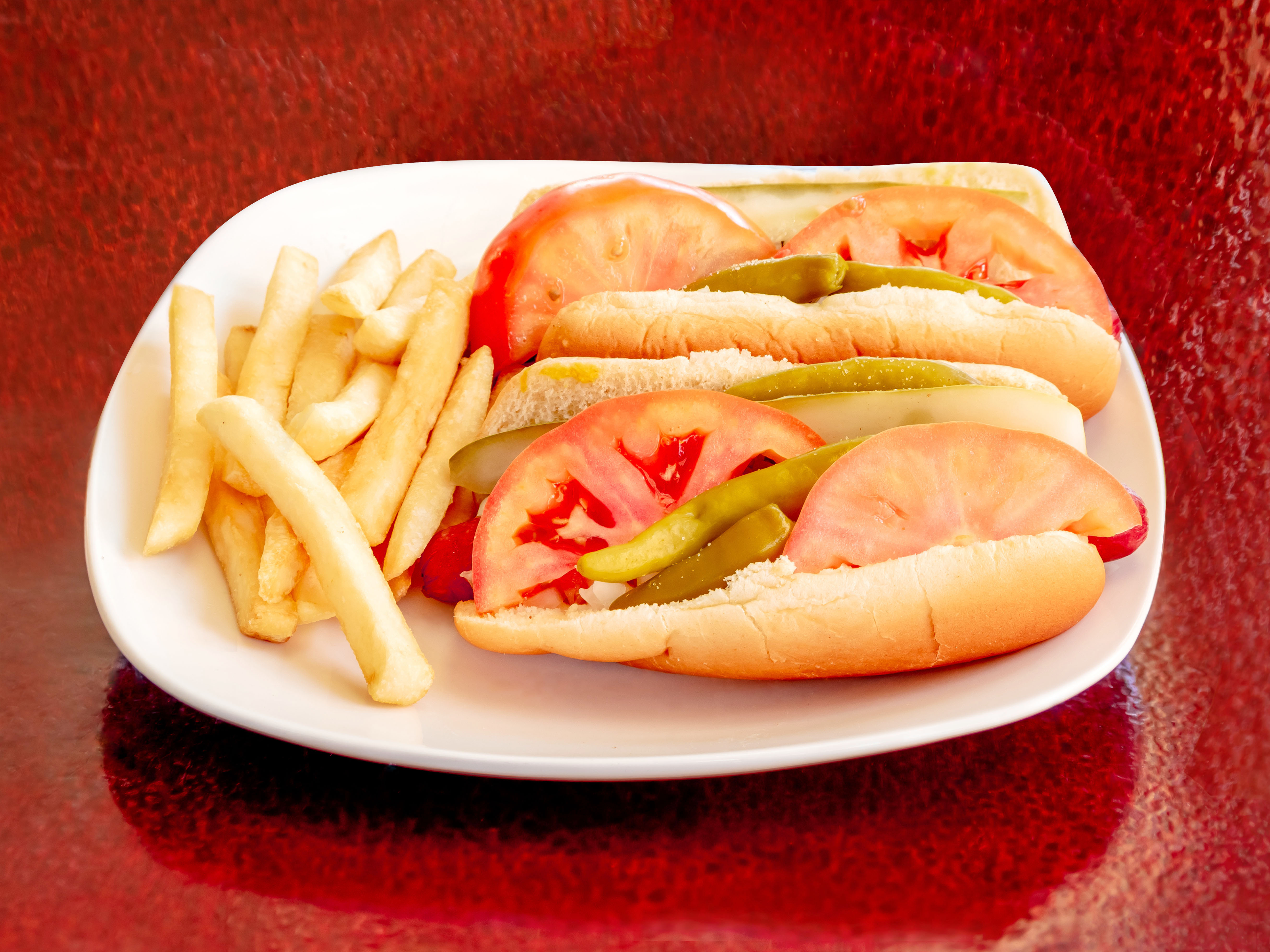 Order 2 Hot Dogs food online from Donald's Famous Hot Dogs store, Chicago on bringmethat.com