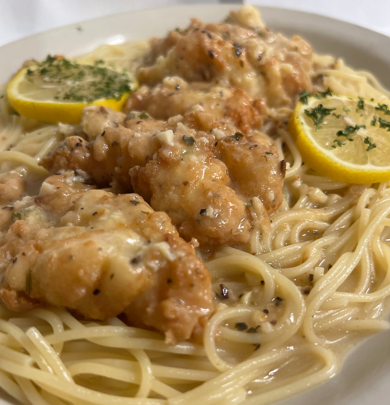 Order Shrimp Francaise Lunch - Lunch food online from Napoli Pizza & Pasta store, Houston on bringmethat.com