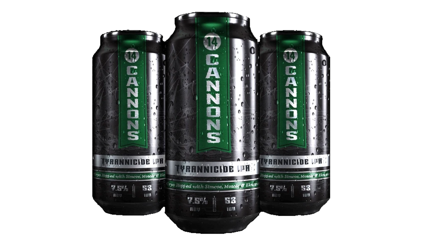 Order 14 Cannons Tyrannicide 4 pack 16oz Cans 7.5% ABV food online from Reyes Adobe Liquor & Jr Market store, Agoura Hills on bringmethat.com