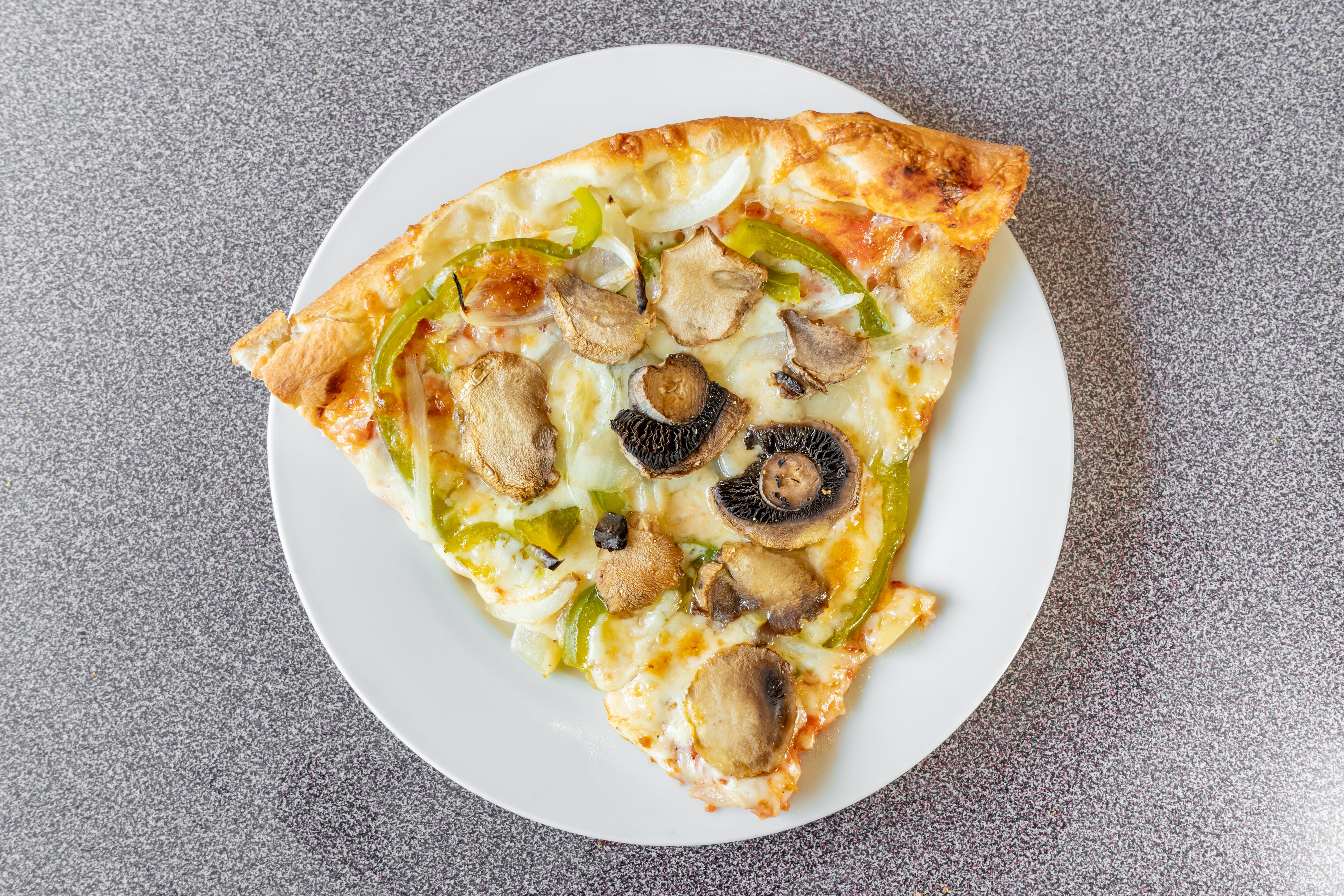 Order Mushrooms Pizza - Small (6 Slices) food online from Arlington House of Pizza store, Arlington on bringmethat.com