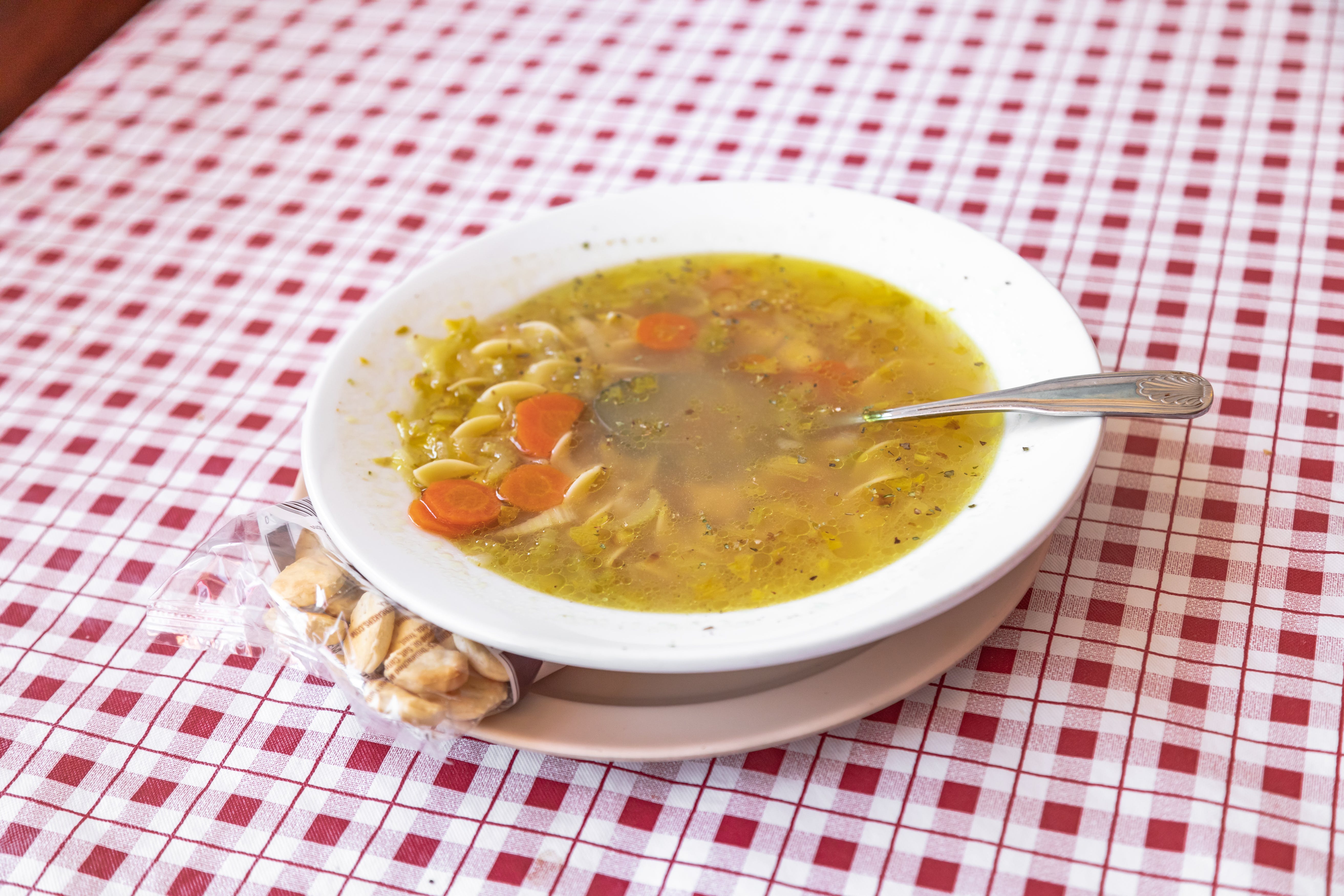 Order Soup of The Day - Cup food online from Farmington Avenue Pizza House store, West Hartford on bringmethat.com