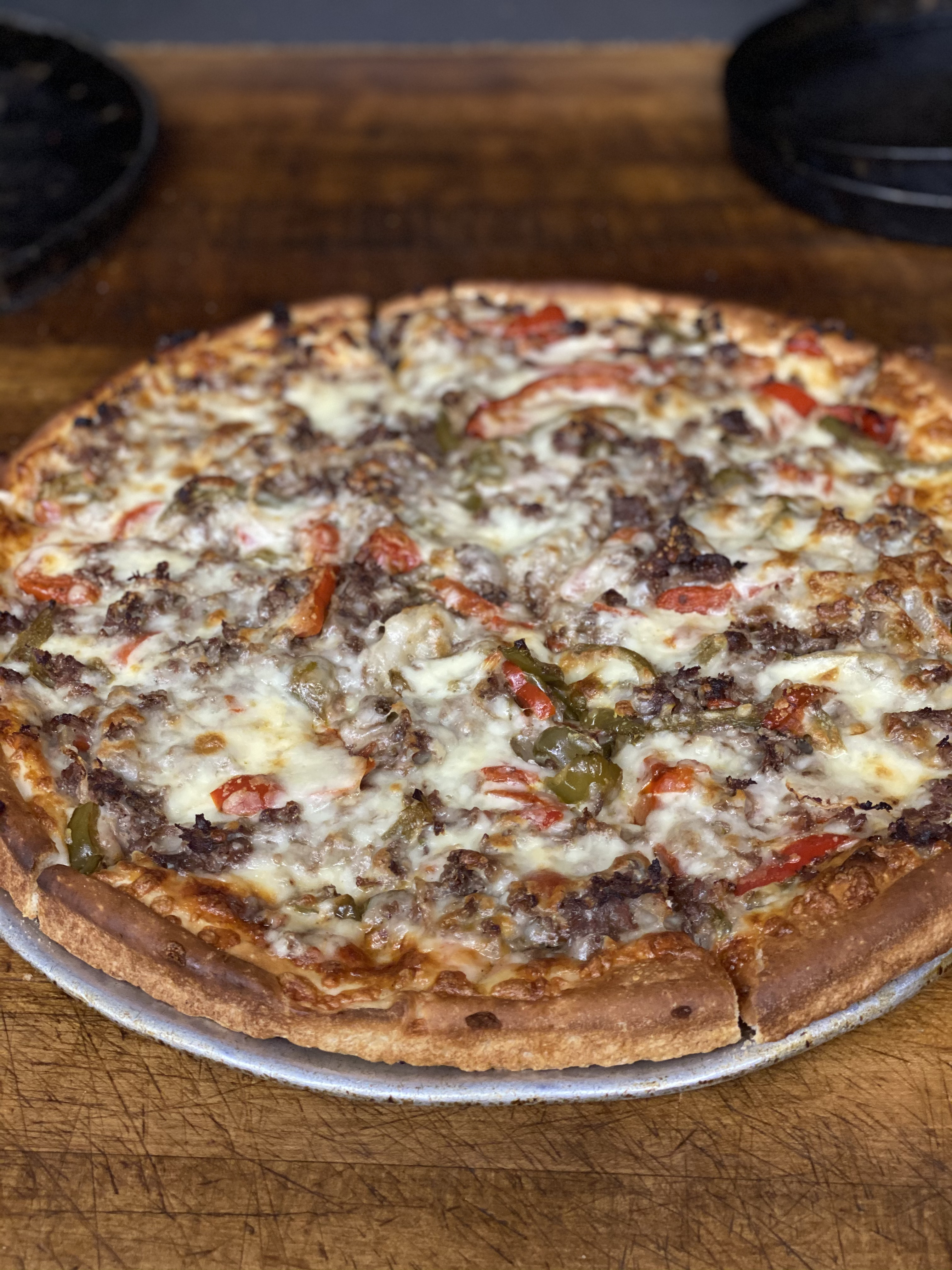 Order Philly Cheese Steak Pizza food online from Boston House of Pizza store, Roslindale on bringmethat.com