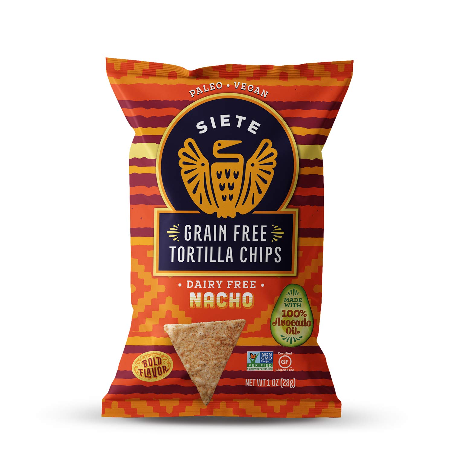 Order Siete - Grain Free Tortilla Chips - NACHO - 1 Oz food online from Luv Mart store, Santa Cruz on bringmethat.com