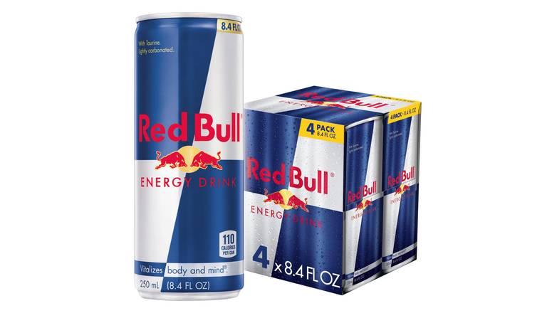 Order Red Bull Energy Drink - Pack of 4 8.4 oz food online from Valero Food Mart store, Murrayville on bringmethat.com