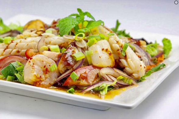 Order Spicy Seafood Salad food online from Basil Thai Bistro store, San Diego on bringmethat.com