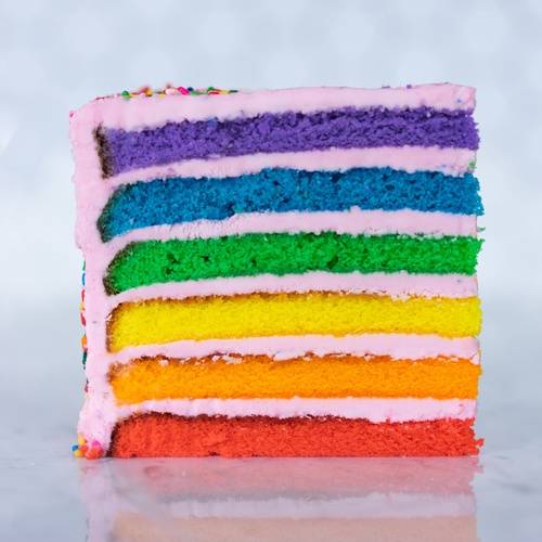 Order Rainbow Strawberry Cake Slice food online from PizzaCake store, Paradise on bringmethat.com