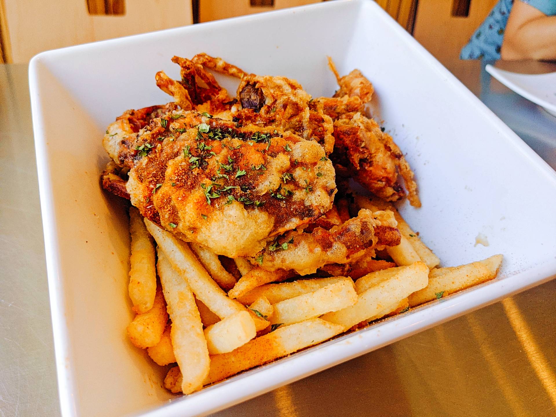 Order Soft Shell Crabs & Fries (Spicy) food online from Bite Feast store, Davis on bringmethat.com