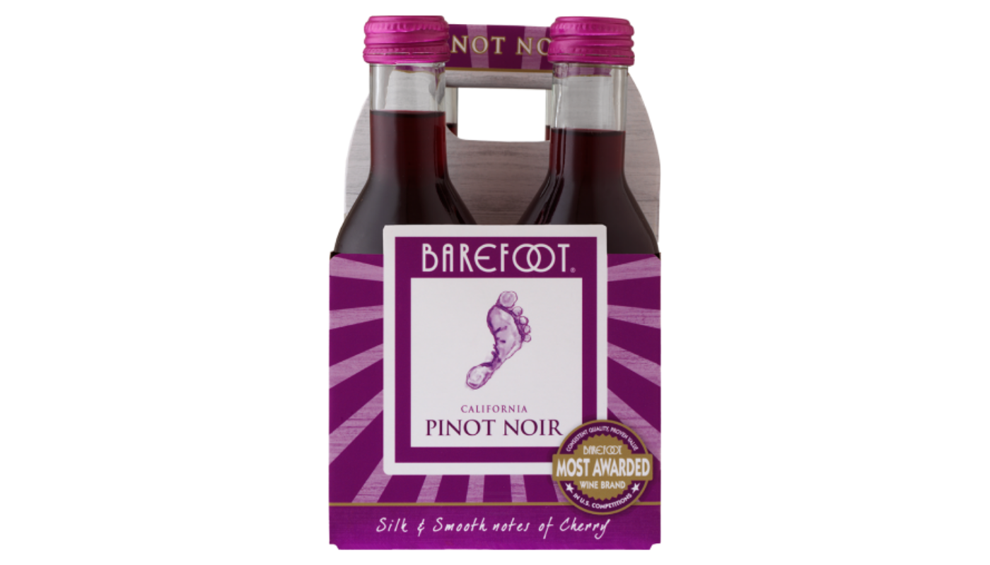 Order Barefoot Pinot Noir 4 Pack Bottles 187mL food online from JR Food Mart store, Camarillo on bringmethat.com