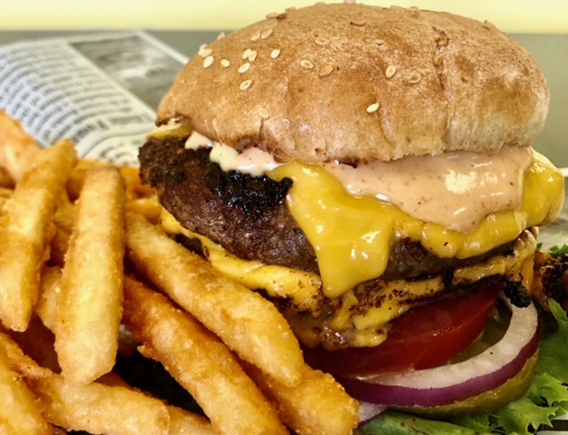 Order Double Cheese Burger food online from House Of Burrito Chicken & Pizza store, Waldwick on bringmethat.com