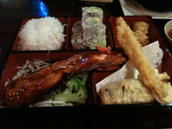 Order Salmon Teriyaki - Bento Box Lunch food online from Omiya Sushi II store, Brooklyn on bringmethat.com