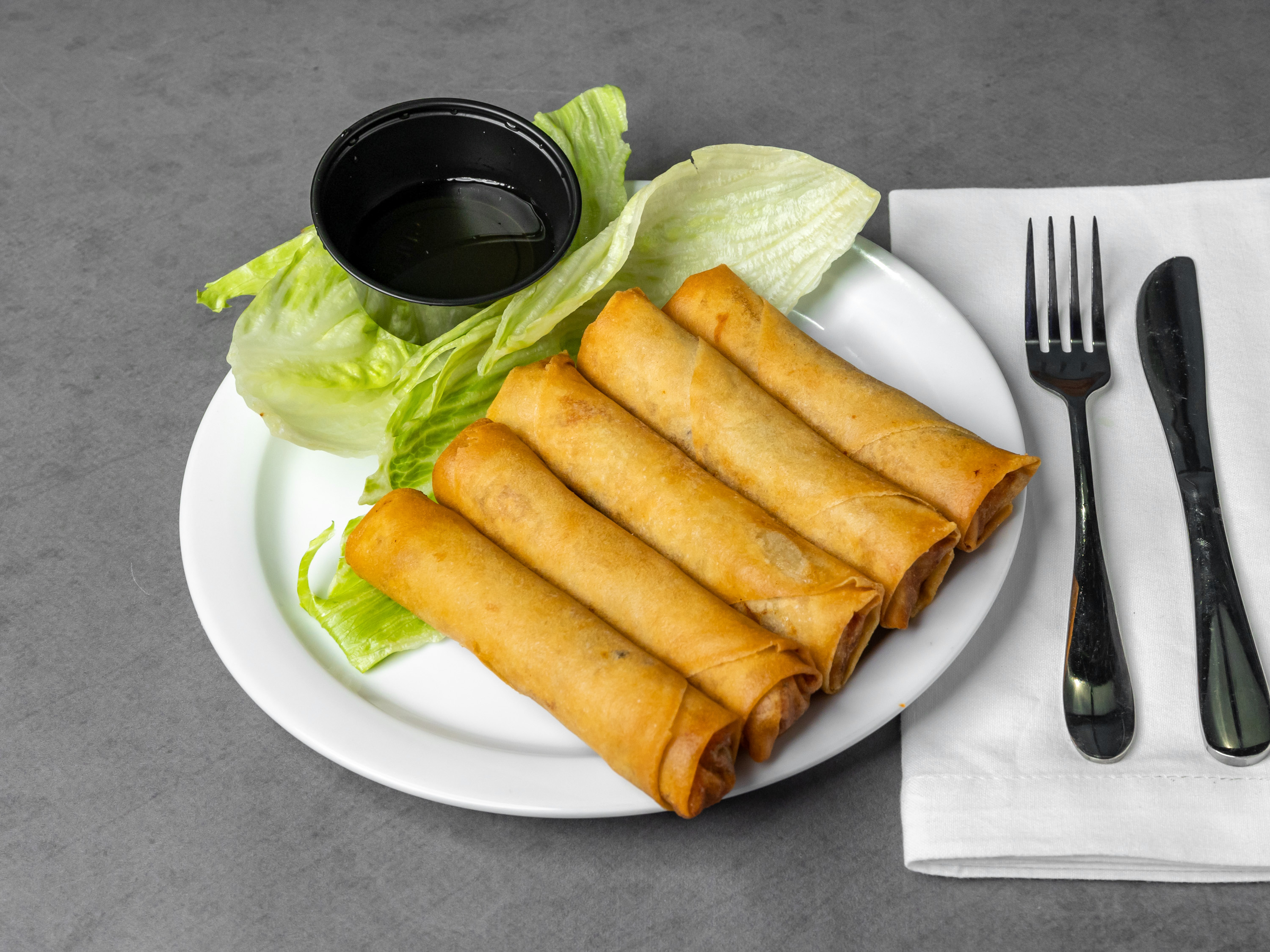 Order A. House Crispy Pork Egg Rolls food online from T-Pho Noodle And Grill store, Fontana on bringmethat.com