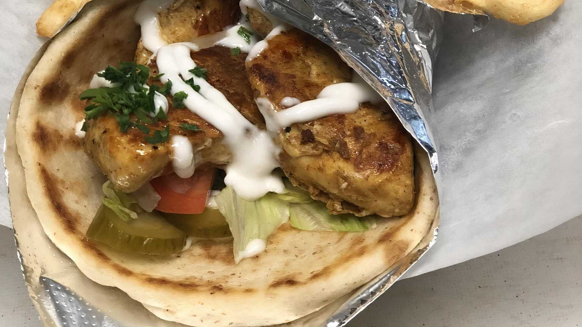 Order Souvlaki Sandwich food online from Hello Gyro store, Indianapolis on bringmethat.com