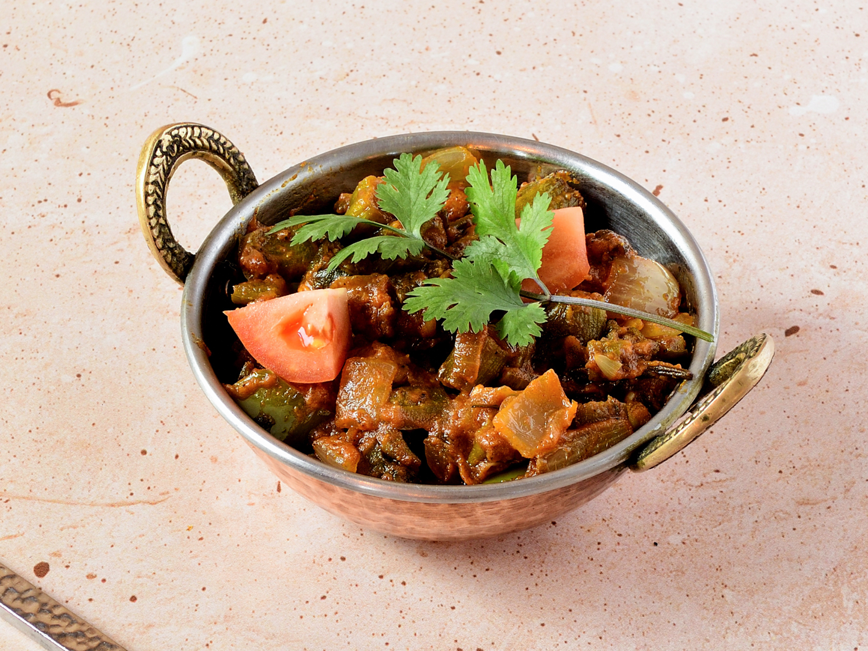 Order Bhindi Masala(V) food online from The Clay Oven Indian Restaurant store, Roxbury Township on bringmethat.com